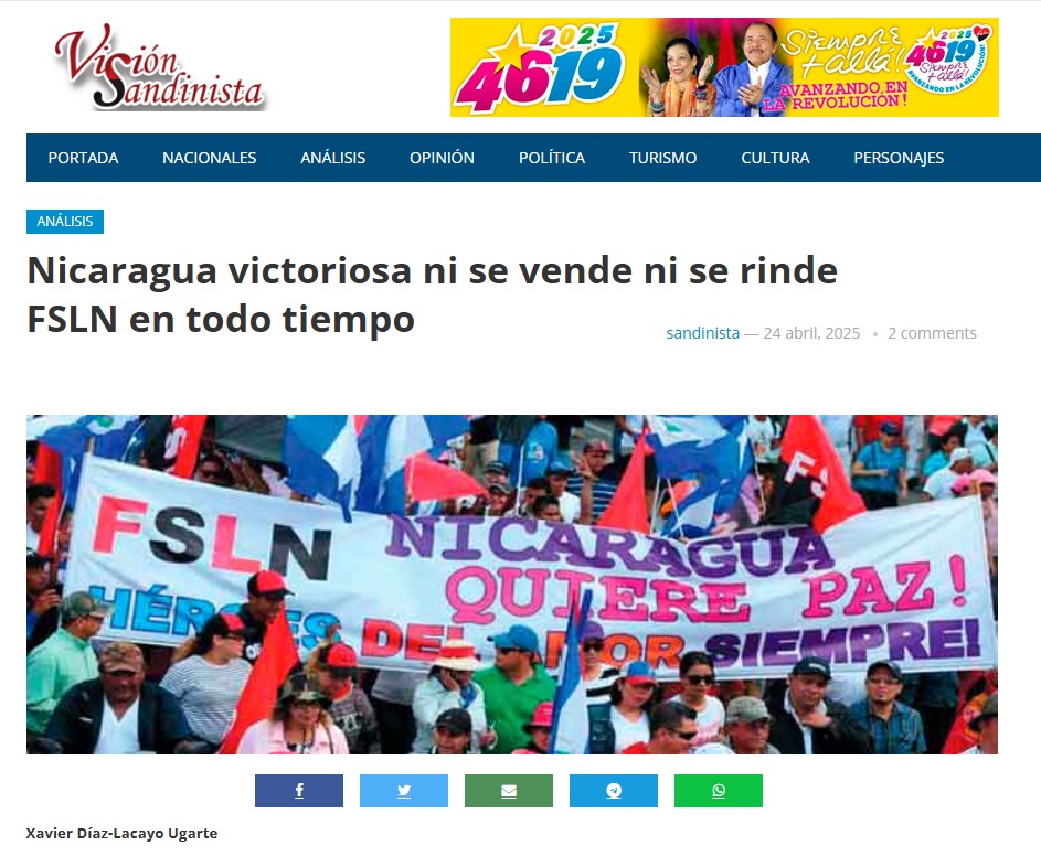 #Nicaragua victoriosa ni se vende ni se rinde
#FSLN en todo tiempo

visionsandinista.net/2025/04/24/fsl…