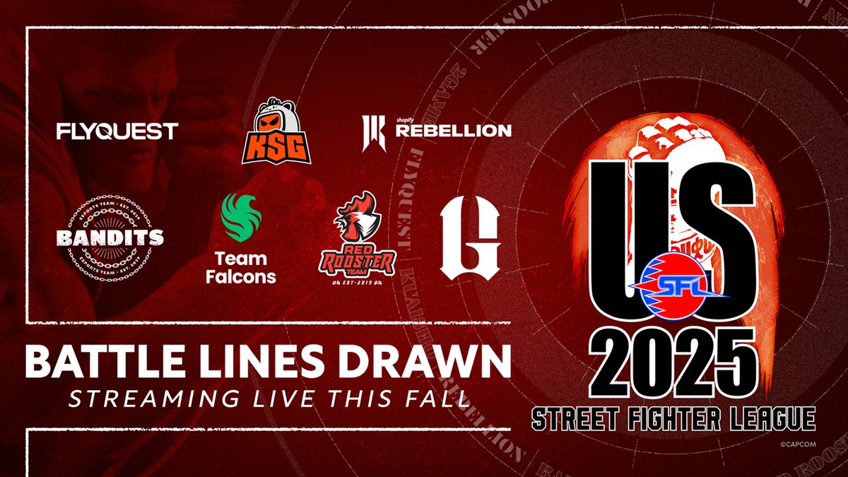 It's official, the countdown begins.

This fall, #SFLUS returns with a new season, and these teams are stepping into the ring. ✨

-<a href="/FlyQuestFGC/">FlyFighters</a>
-Kuaishou
-<a href="/ShopifyRebels/">Shopify Rebellion</a>
-<a href="/banditsgaming_/">Bandits 🥷</a>
-<a href="/TeamFalconsGG/">Team Falcons</a>
-<a href="/RedRoosterTeam1/">Red Rooster 🐔</a>
-<a href="/2GAMEgg/">2GAME Esports</a>

See you this fall.