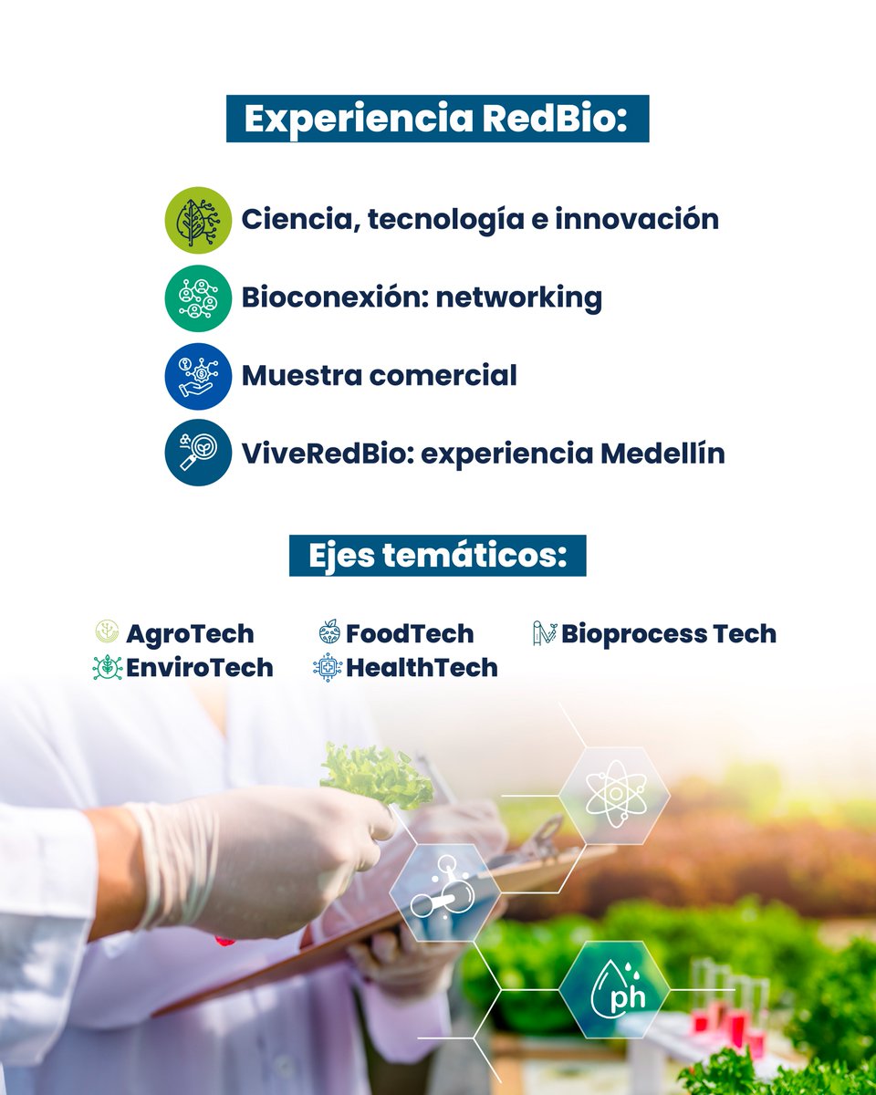CIATEJ's tweet photo. 🌱🔬 #CIATEJ te invita al #REDBIO2025, un encuentro sobre biotecnología, bioeconomía y DeepTech en Medellín🇨🇴.
IA, edición génica, ómicas y más para enfrentar retos globales con ciencia y colaboración LATAM 🌍
🔗 https://t.co/ttphMLbaaB
#CienciaParaElDesarrollo https://t.co/v0keARHVBY