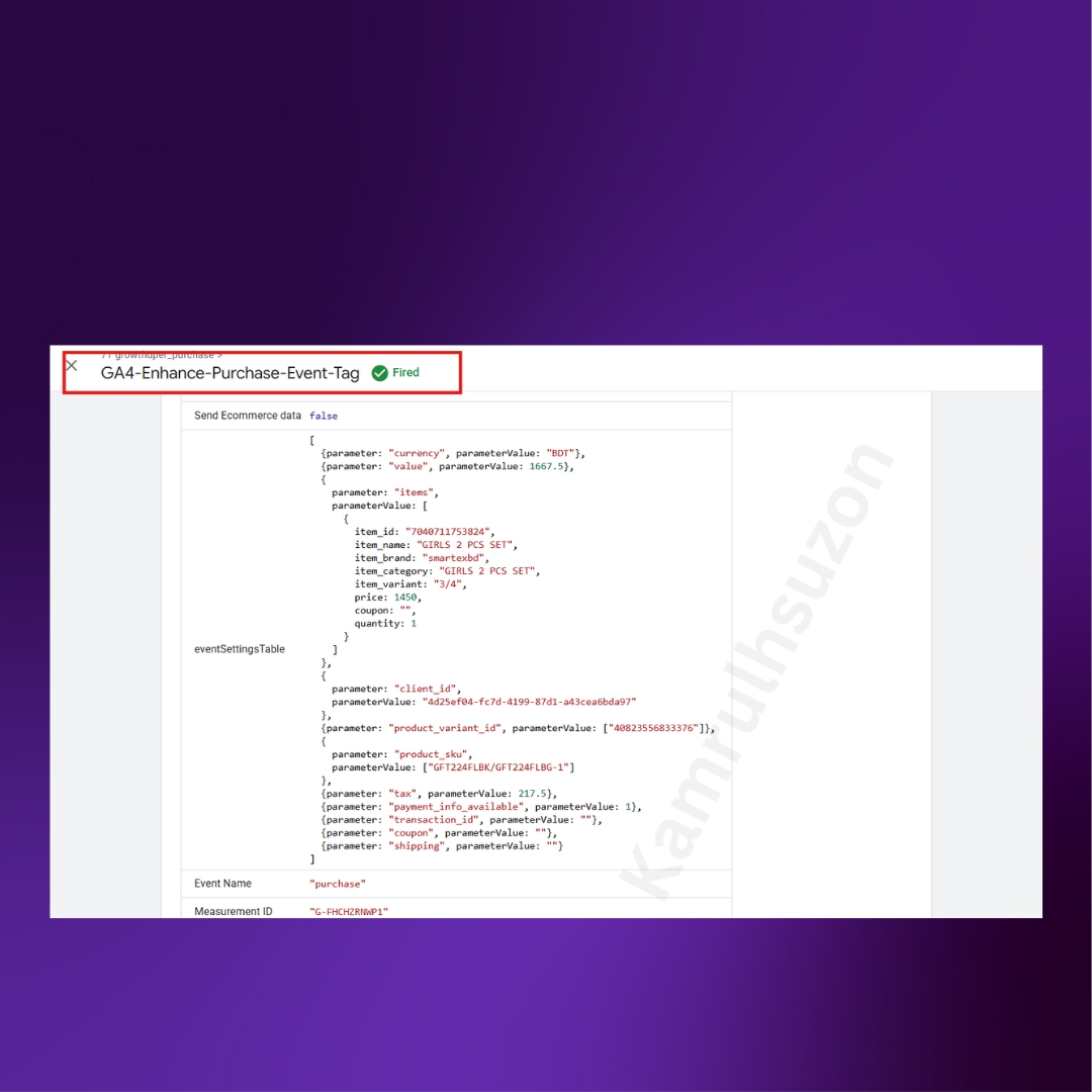 kamrulhsuzon's tweet image. 🎯 𝐆𝐀𝟒 𝐞𝐂𝐨𝐦𝐦𝐞𝐫𝐜𝐞 𝐓𝐫𝐚𝐜𝐤𝐢𝐧𝐠 𝐟𝐨𝐫 𝐒𝐡𝐨𝐩𝐢𝐟𝐲 𝐖𝐞𝐛𝐬𝐢𝐭𝐞𝐬 🛒

📦 GA4 eCommerce Tracking Setup by Me
🌐 Platform: Shopify

#GA4 #ShopifyTracking #GoogleTagManager #kamrulhsuzon #ConversionTracking #With1