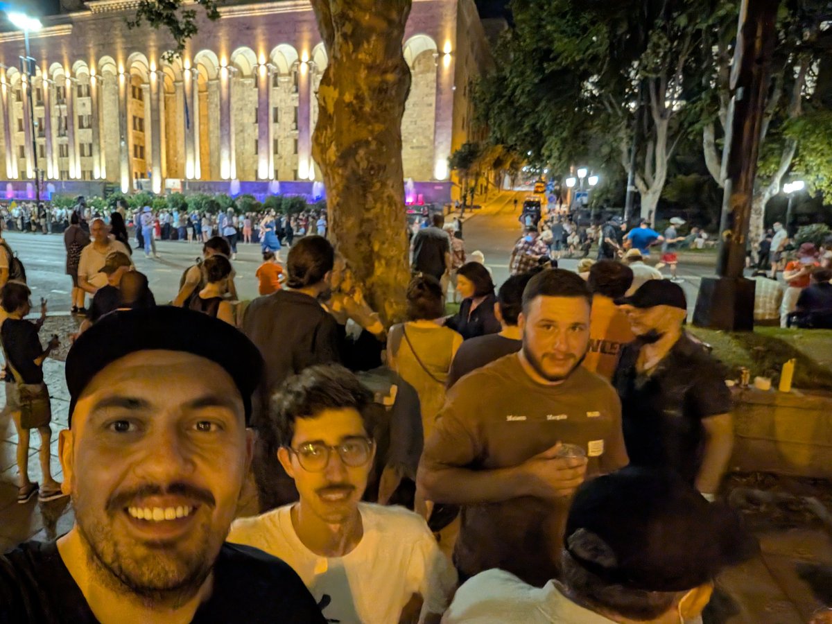 Which protest has its own “tea tree”?  

All winter volunteers served steaming tea beneath these branches; tonight it’s iced coffee. 

Cups may be small, courage isn’t. We look after each other while we look power in the eye 🇬🇪 #StandWithGeorgia #DefendDemocracy