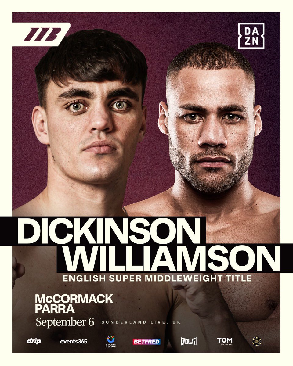 Love this fight ! 

Delighted to have got it done. Two brilliant lads two friends that will deliver a cracker for the fans. 

Dickinson v Williamson