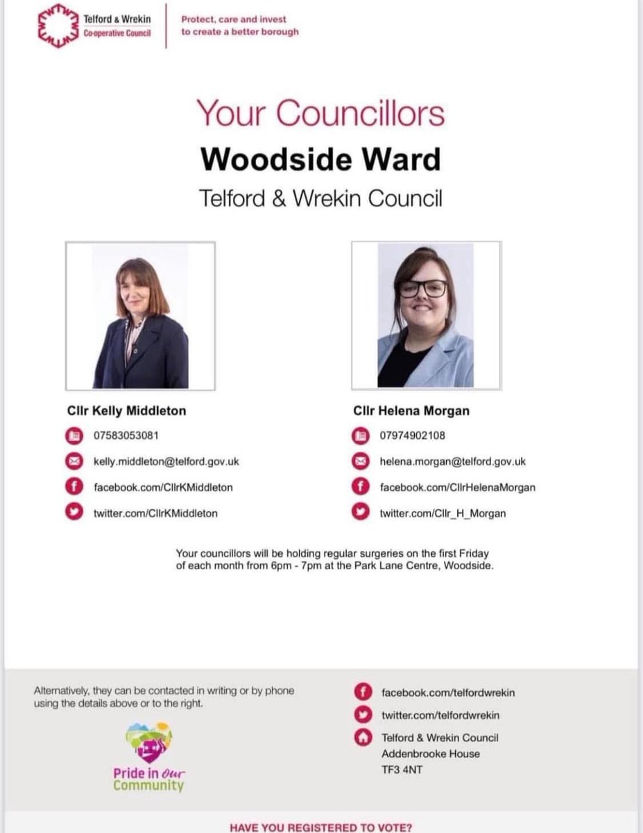 We are at our Cllr surgery at Park Lane Centre Telford 6-7 

We’ve been chatting to residents about issues on the estate 

#workingtogetherforwoodside