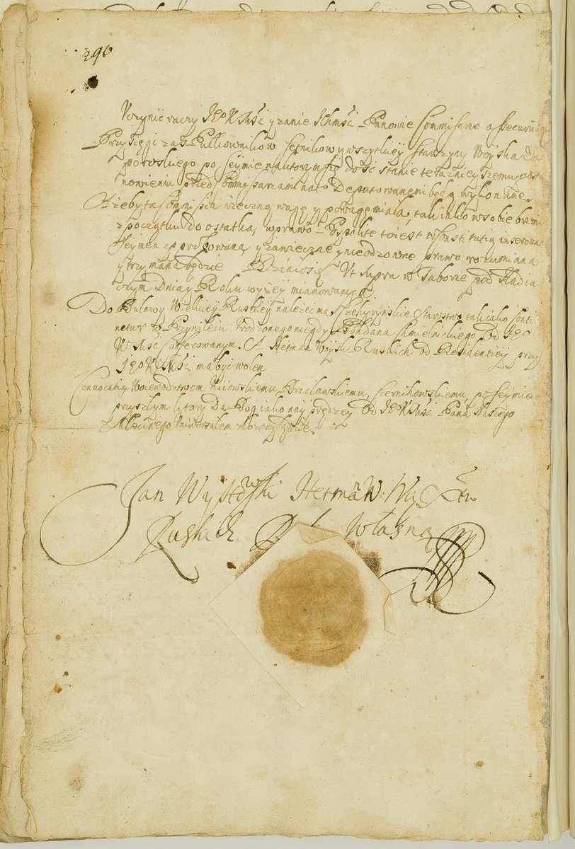 HistDyplomacji's tweet image. „W imie panskie, amen! Ku wieczney pamięci teraz y na potym będącym zawzdy (…)”. Tak zaczynał się tekst Unii Hadziackiej, podpisanej 16 IX 1658.
Podniosły moment w historii relacji polsko-ukraińskich. Umowa, która stawiała naród ruski i jego elity na równi z dwoma pozostałymi…