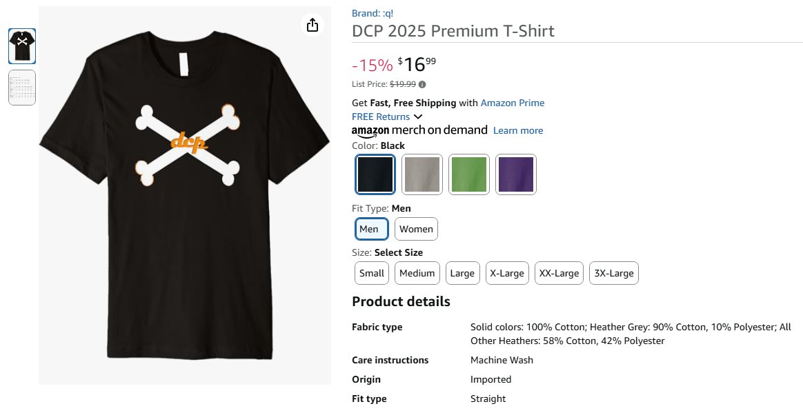 I guess we are having a sale on DCP shirts. You could ship to an amazon locker in Vegas or the hotel.
amazon.com/dp/B0FFGFKDNV

Don't forget to plan your party agenda! 
info.defconparties.com