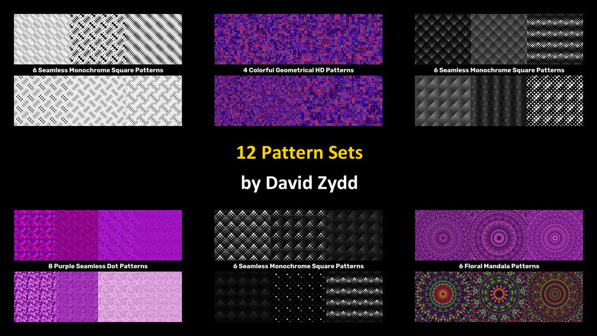 DavidZydd's tweet image. 12 Pattern Sets by David Zydd creativefabrica.com/designer/david… #GeometricBackgrounds #CheapVectorPattern #VectorDesign #PremiumVectorPattern #PatternSale #geometric #CheapBackground #GeometricDesign #AbstractBackgrounds #PremiumVectorBackground #PremiumVectorPatternDesign
