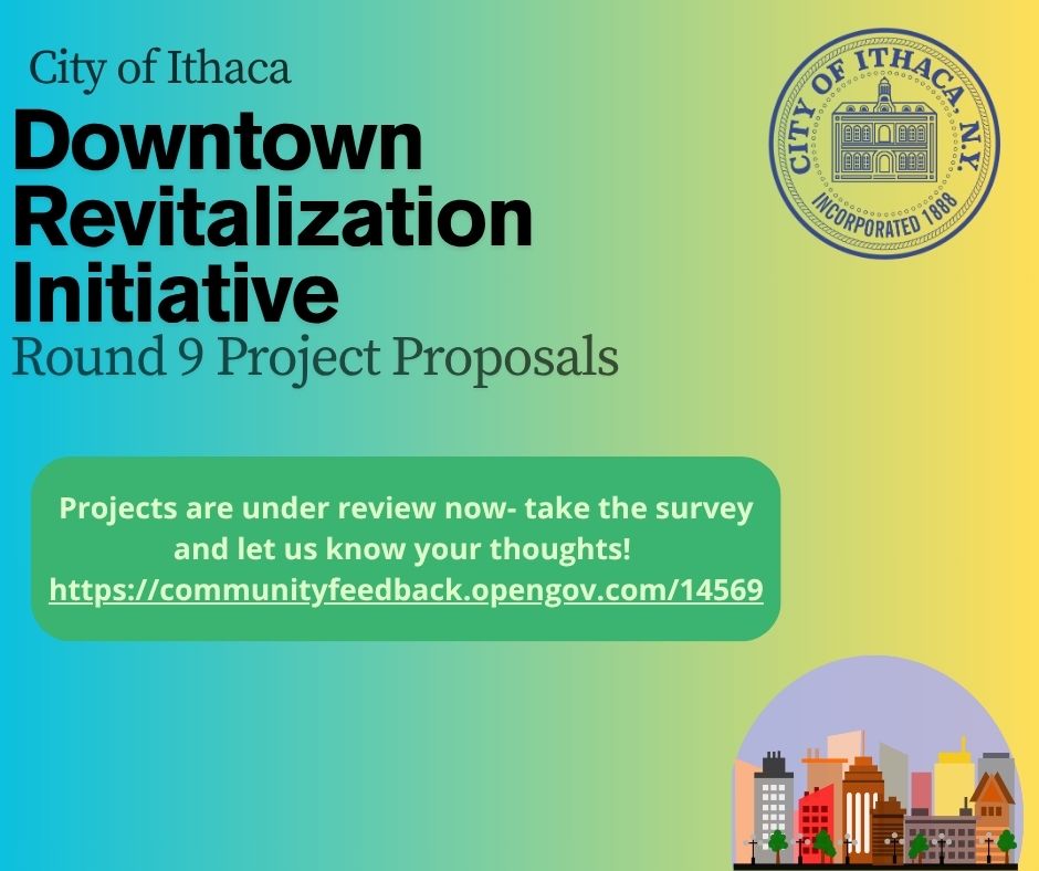The DRI Steering Committee is presently reviewing projects to include in their application and want your input!
A public survey is now available for your comments and input on the eligible projects. communityfeedback.opengov.com/14569