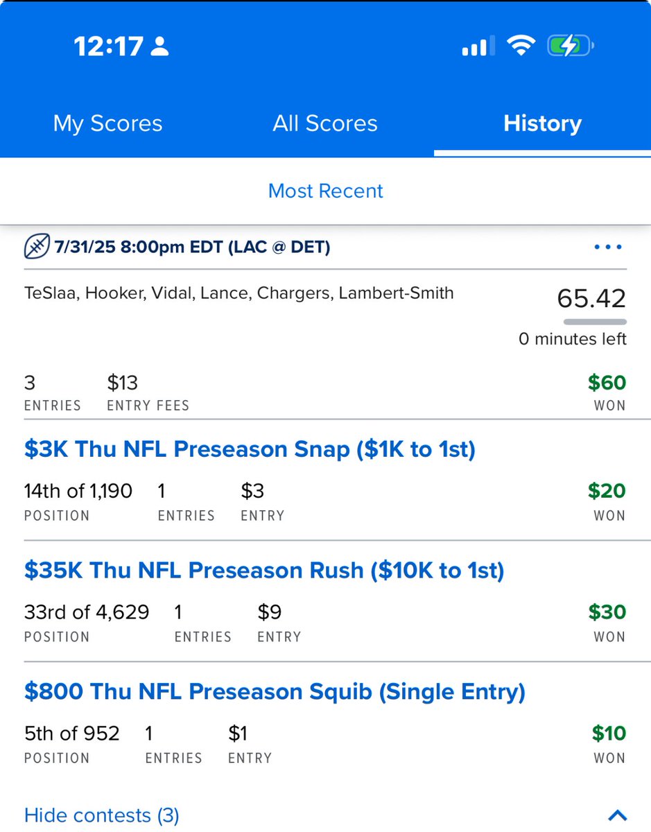 Our subs had a great start to the NFL season over at <a href="/4DeepWins/">4Deep.com</a> we crush preseason football. 

4deep.com 

Use code Zab for 20% all dfs.