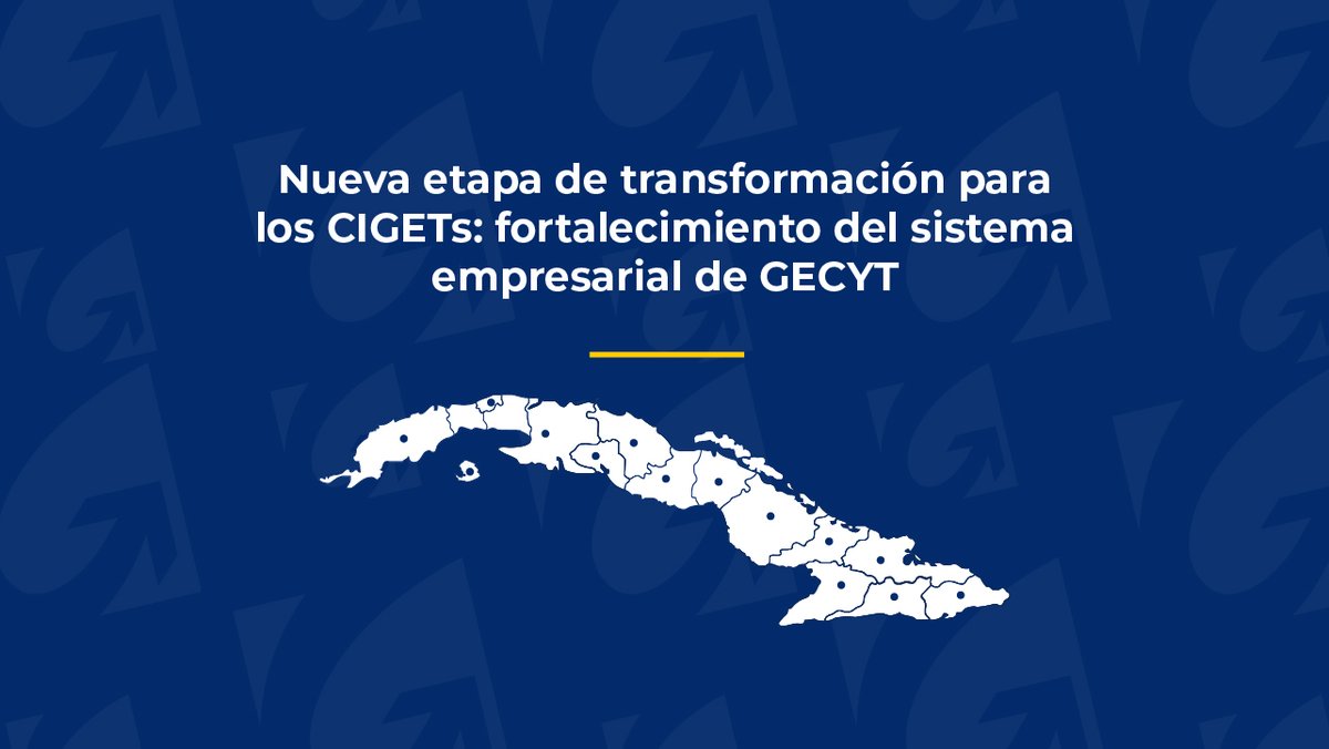 #NoticiaEnNuestraWeb 📰🌐

#GECYT da a conocer un importante paso en su evolución institucional: los Centros de Información y Gestión Tecnológica (#CIGETs) pasarán a formar parte de su estructura organizativa. 

Más info en: 👇
gecyt.cu/gecyt-cigets-n…

#InnoMAX #CitmaCuba #Cuba