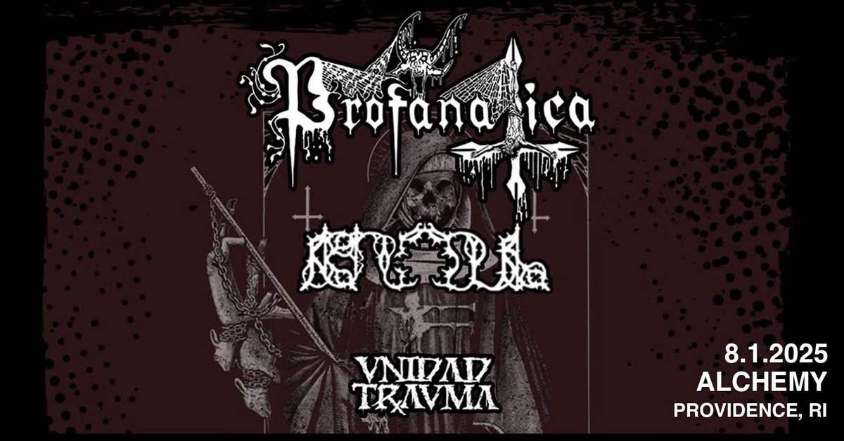 Tonight!

Profanatica | Knoll | Unidad Trauma | Ancient Torment

Doors at 8:00. $25. All Ages.