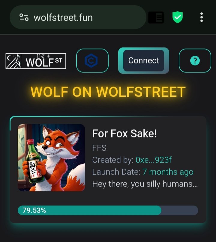 Sparrow 911| $Eric token 🦁 (@smartsparrow5) on Twitter photo 🚨 For Fox Sake ($FFS) is tearing up WolfStreet – sitting at 79% to graduation! 🦊💥 <a href="/ForFoxSakeCro/">For Fox Sake! 🦊 FFS on @Wolfswap.app 🐺</a>
Don’t miss the next moonshot – grab your bag now before the fox runs off! 🚀🔥
Don't forget to join the discord server
#FFS #WolfStreet #Cronos #Crofam #DeFi 🚨 For Fox Sake ($FFS) is tearing up WolfStreet – sitting at 79% to graduation! 🦊💥 <a href="/ForFoxSakeCro/">For Fox Sake! 🦊 FFS on @Wolfswap.app 🐺</a>
Don’t miss the next moonshot – grab your bag now before the fox runs off! 🚀🔥
Don't forget to join the discord server
#FFS #WolfStreet #Cronos #Crofam #DeFi