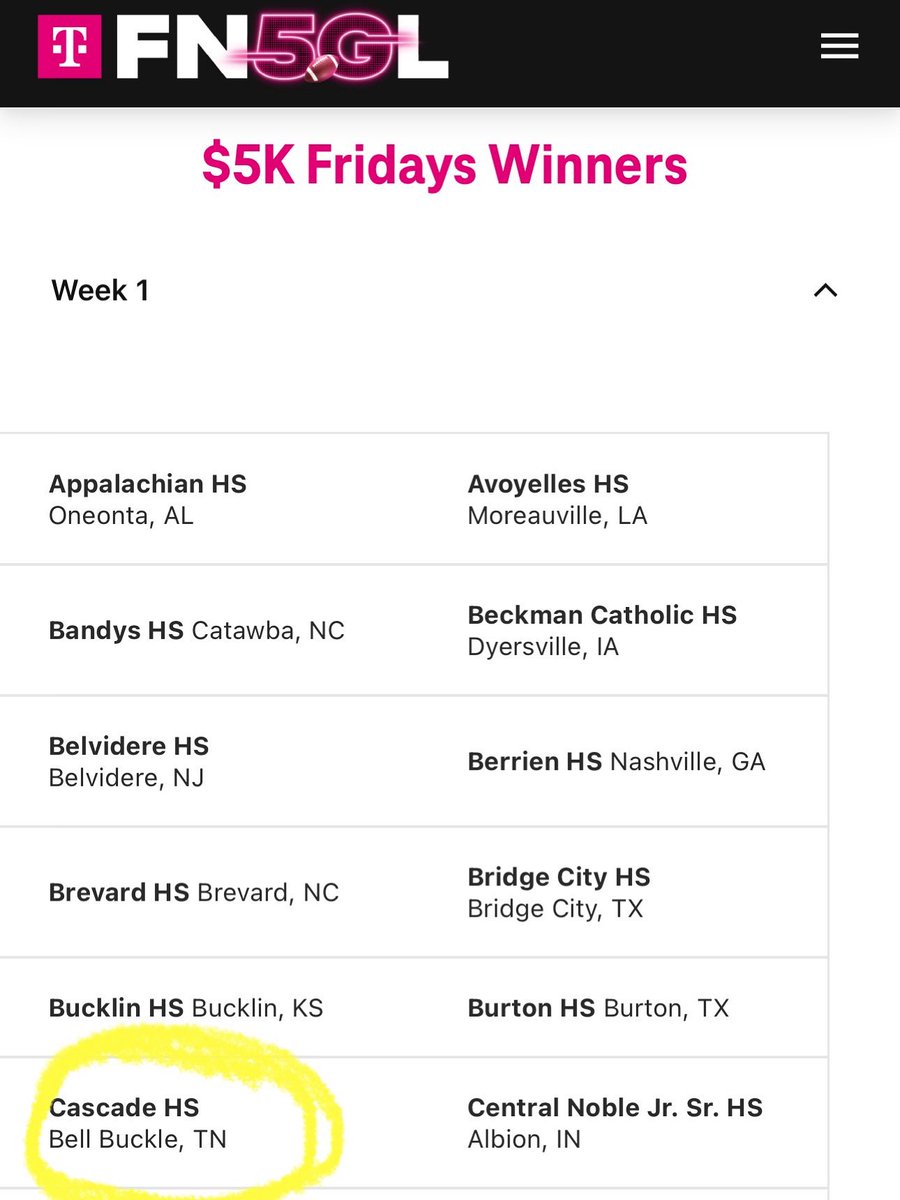 🎉 Big news! Our school is 1 of just 100 nationwide to win the T-Mobile #FN5GL $5K Fridays Sweepstakes! 🙌💰

We’re planning a special on-field check presentation—stay tuned!
Thank you, <a href="/TMobile/">T-Mobile</a>! 💖📱✨

#TMobileFridays #fn5gl #SchoolPride