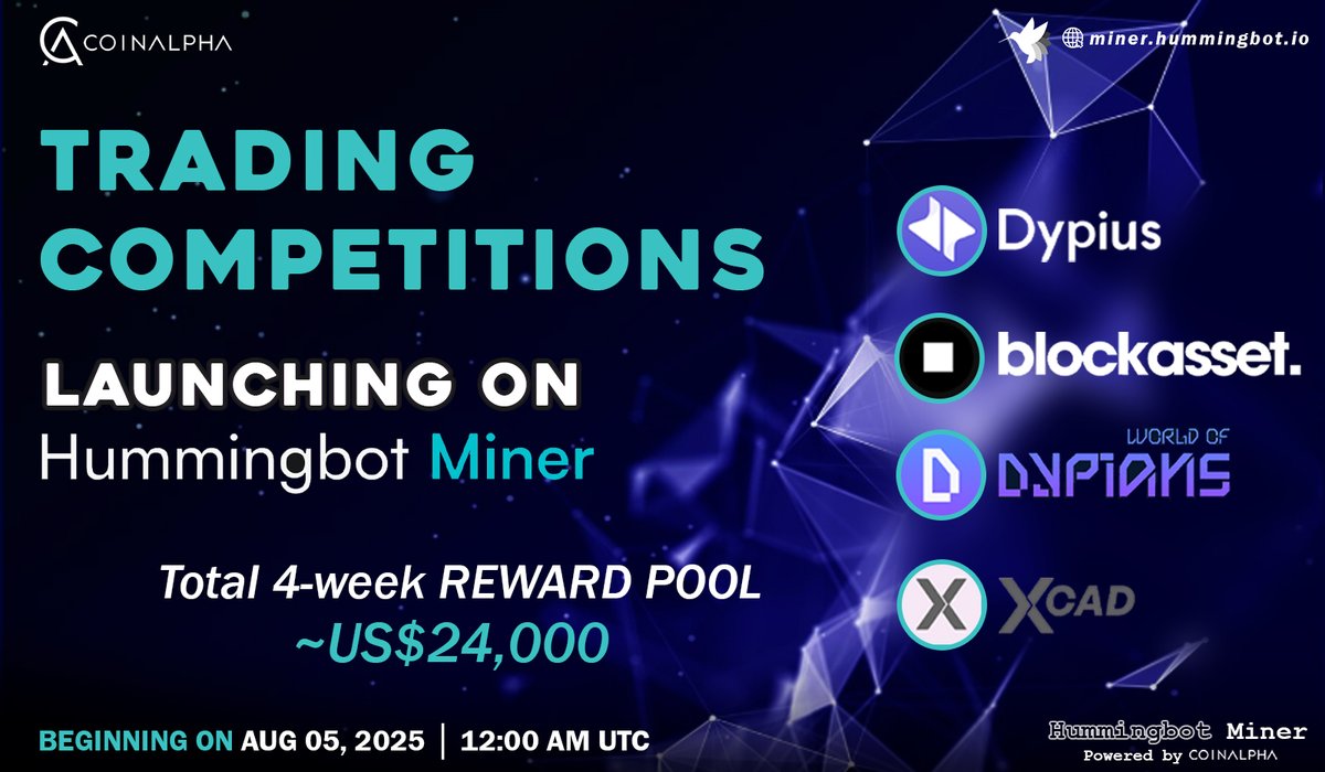[Miner] Announcing Trading Competition Campaigns

Get ready to boost your rewards on the Hummingbot Miner platform! 🔥
We're thrilled to announce Trading Competitions, launching August 5th.

More info here!➡️bit.ly/4flGWHZ.