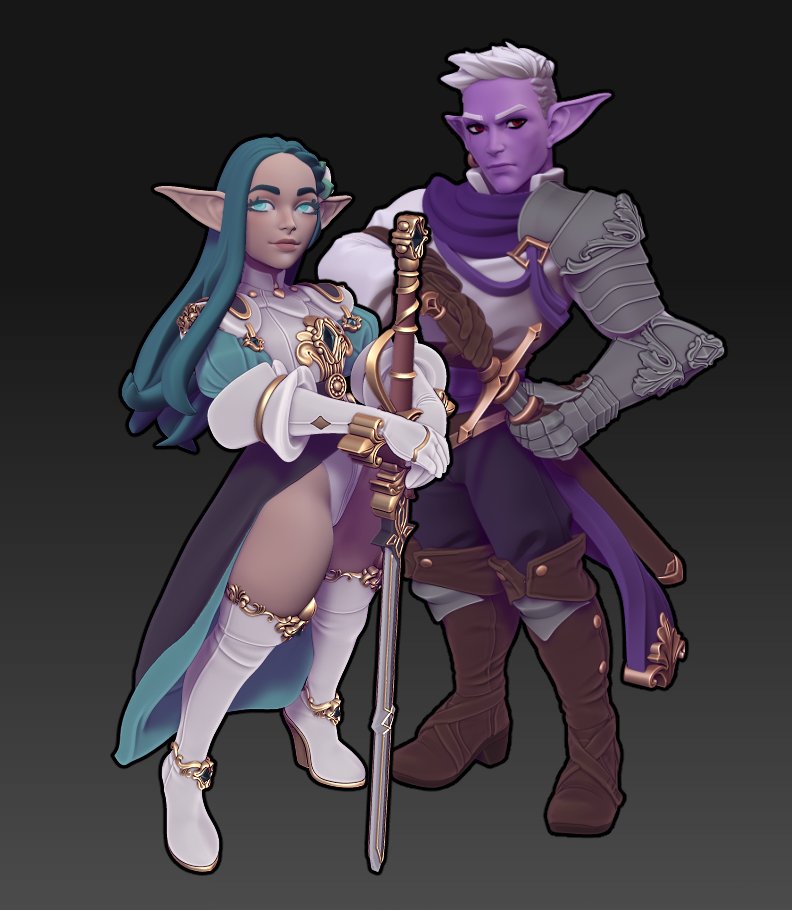 Marshall and Melrissa! Two of <a href="/velwynart/">Velwyn 💜</a> 's OCs from our campaign