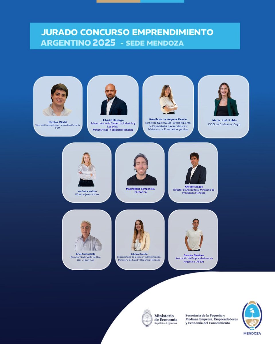 📣 Mendoza ya tiene sus finalistas para el Concurso Emprendimiento Argentino 2025

El Ministerio de Producción, a través de la Dirección de Emprendedores y Cooperativas, celebramos a los 11 proyectos mendocinos seleccionados para representar a la provincia en la etapa nacional.