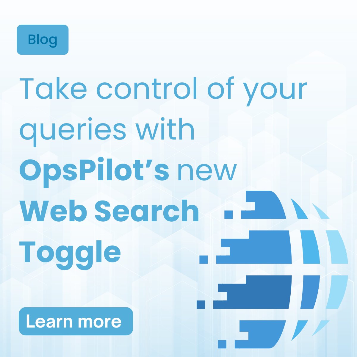 New in OpsPilot: The Web Search Toggle! 🌐 Now you decide if your queries use live web search. Keep sensitive internal data private or get real-time web info . Your search, your control! Learn more: bit.ly/45a4sCQ #OpsPilot #Privacy #SearchControl #TechUpdate