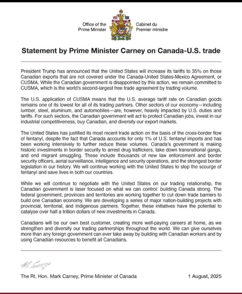 I AGREE. PM Carney is the real deal! I vote for him because he’s the only one of the leaders that I trusted to put CANADA 🇨🇦 AND CANADIANS 
FIRST…❤️❤️🇨🇦🇨🇦🇨🇦💪💪💪💪