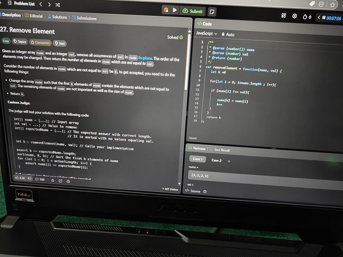 Karansinghsodhi's tweet image. Look at that green checkmark! ✅ My Day 1 with Data Structures & Algorithms is in the books, and I'm thrilled to say I solved 3 problems. The journey has begun! #DSA #CodingCommunity #LeetCodeProgress
@akshaymarch7