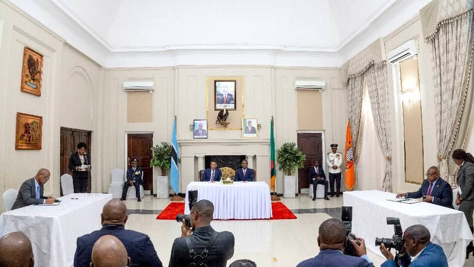 Zambia and Botswana signed three Memoranda of Understanding during the Inaugural Session of the Bi-National Commission,  held in Lusaka today.