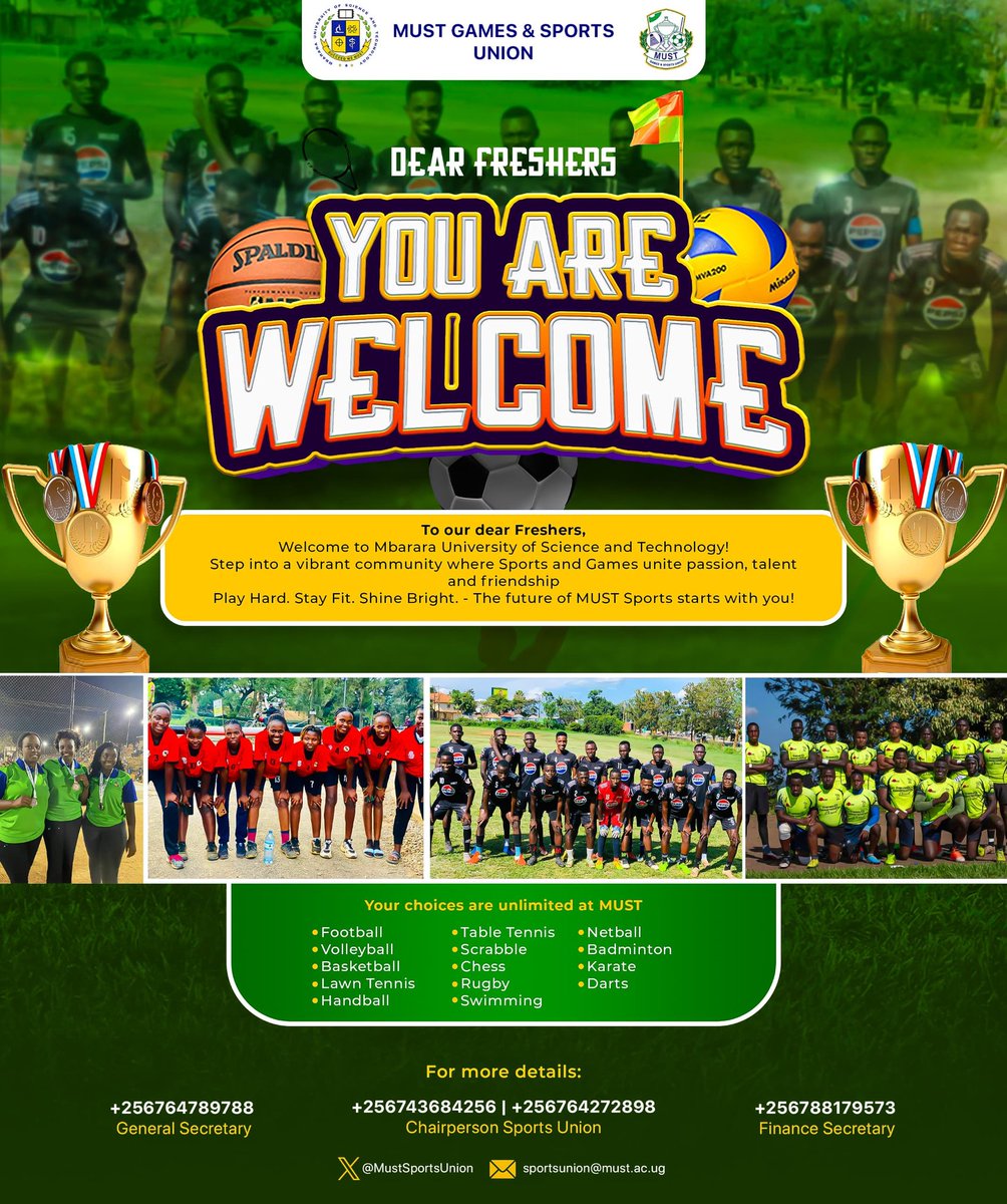 MUST Sports and Games Union (@mustsportsunion) on Twitter photo Dear Fresh men and Fresh women, welcome to a vibrant community where Sports and Games unite passion, talent and friendship ๐
SUCCEED WE MUST! ๐ช Dear Fresh men and Fresh women, welcome to a vibrant community where Sports and Games unite passion, talent and friendship ๐
SUCCEED WE MUST! ๐ช