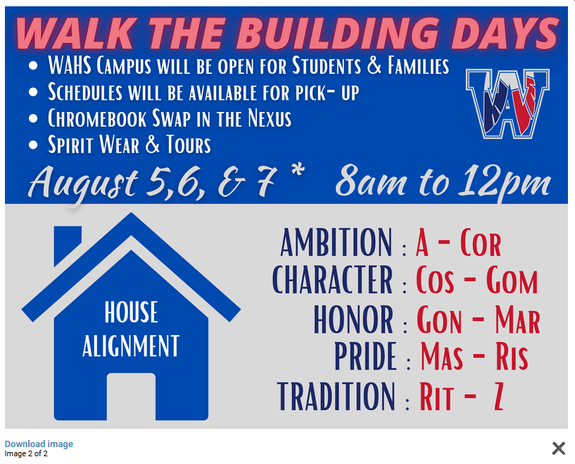 We’re back and excited for another school year!
Before Walk the Building Days, schedules will be released online. 

Please Note: Requests to change course selections were due during the Spring semester. Check Schoology for more details!