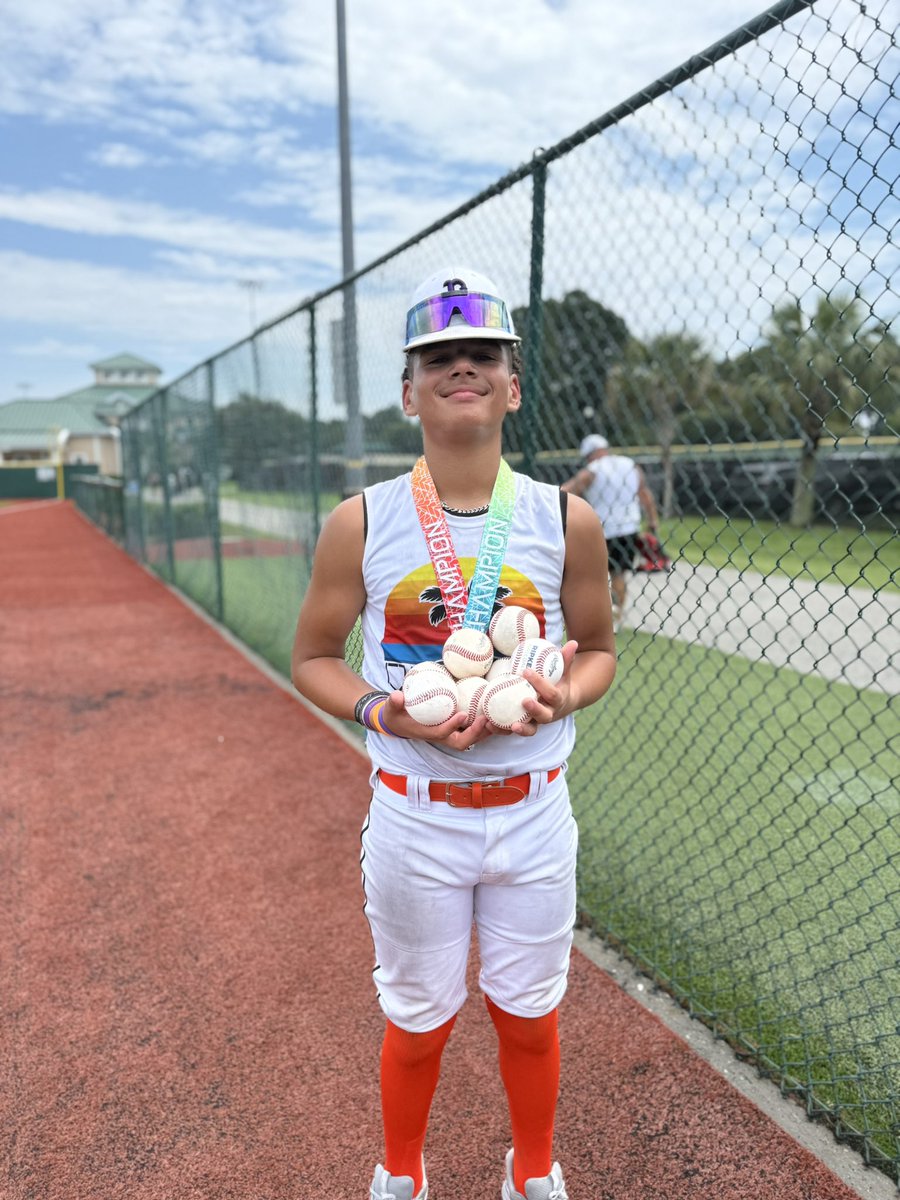This is a player to watch. Rising 8th grader Brenton Neal with 8 home runs, multiple MVPs and a tournament win this week at Ripken Myrtle Beach!!!
