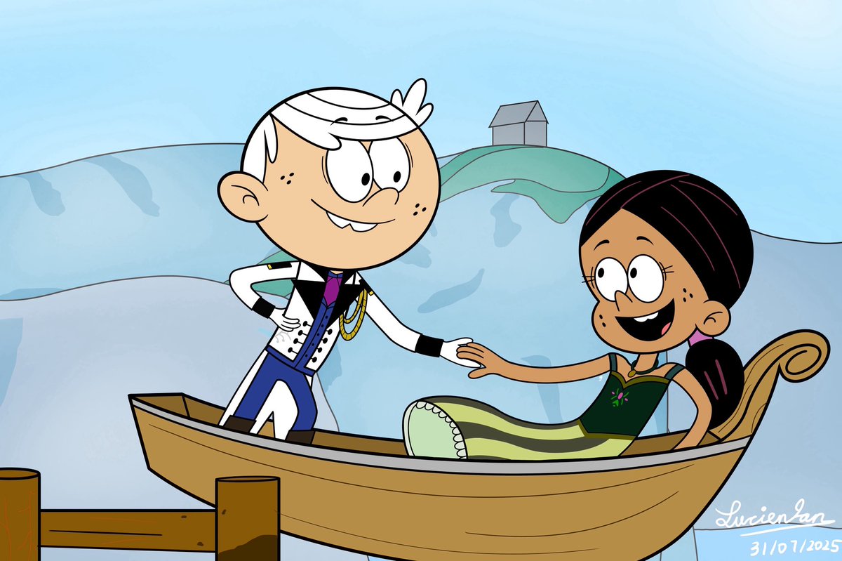 #ronniecolnweek2025 Day 3: Fantasy 

Meet Princess Ronnie Anne of Arendelle and Prince Lincoln of the Southern Isles—living out their Frozen fairytale moment!

Hosted by @xsunnyeclipse + @kylo_roud95 

#RonniecolnWeek #LoudHouse