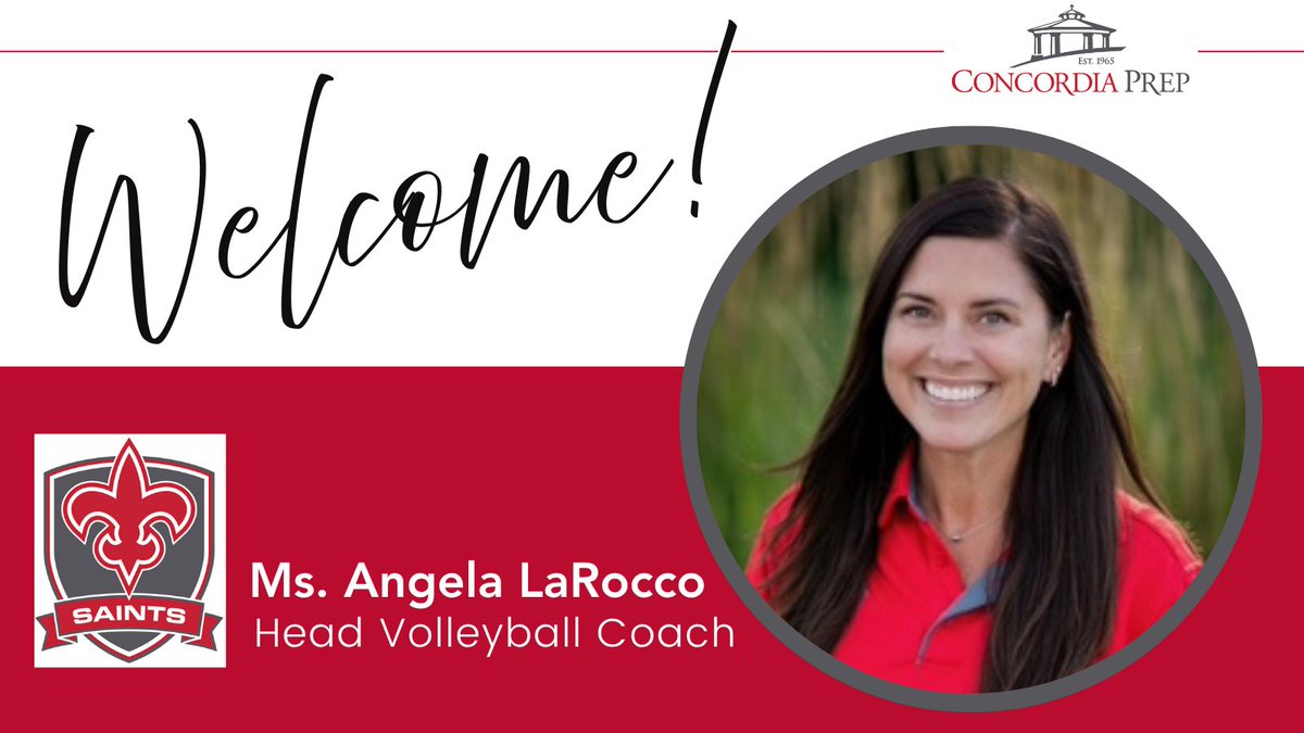 Concordia Prep (@concordiaprep) on Twitter photo <a href="/ConcordiaPrep/">Concordia Prep</a> and <a href="/ThePrepSaints/">Concordia Prep Athletics</a> welcome Ms. Angela LaRocco to the #ConcordiaPrepSaints community as the new Varsity Volleyball Head Coach!🎉🏐
🙏Read more at ow.ly/vUGb50WyNLy #ConcordiaPrepProud <a href="/ConcordiaPrep/">Concordia Prep</a> and <a href="/ThePrepSaints/">Concordia Prep Athletics</a> welcome Ms. Angela LaRocco to the #ConcordiaPrepSaints community as the new Varsity Volleyball Head Coach!🎉🏐
🙏Read more at ow.ly/vUGb50WyNLy #ConcordiaPrepProud