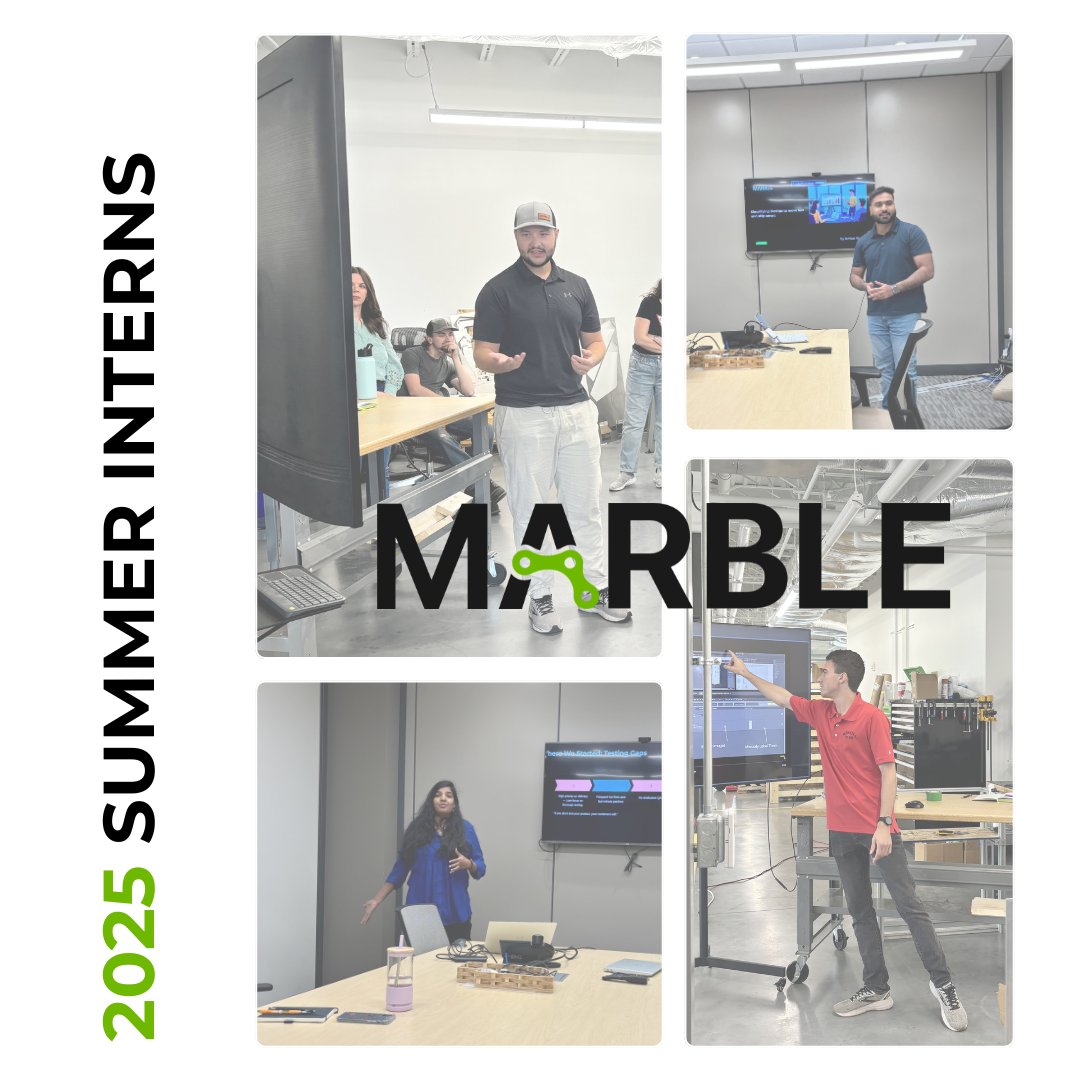 SeeMarbleTech's tweet image. Shout-out to our summer interns! 

Each led a project — from enhancing our software QA and DevOps processes to R&amp;amp;D on Marble Pack-Off — and made a meaningful impact.

Thank you for your contributions this summer. The future is bright!

#Internship #TechTwitter