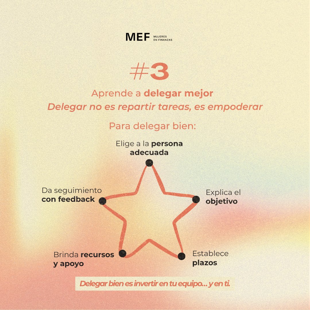 Liderar es escuchar, decidir con intención y hacer crecer a tu equipo. No se trata de saberlo todo, sino de generar confianza y claridad. 💬 ¿Qué idea aplicarás esta semana? 📌 Guarda este carrusel y compártelo.

#LiderazgoFemenino #MujeresEnFinanzas #EquidadDeGénero #MEF