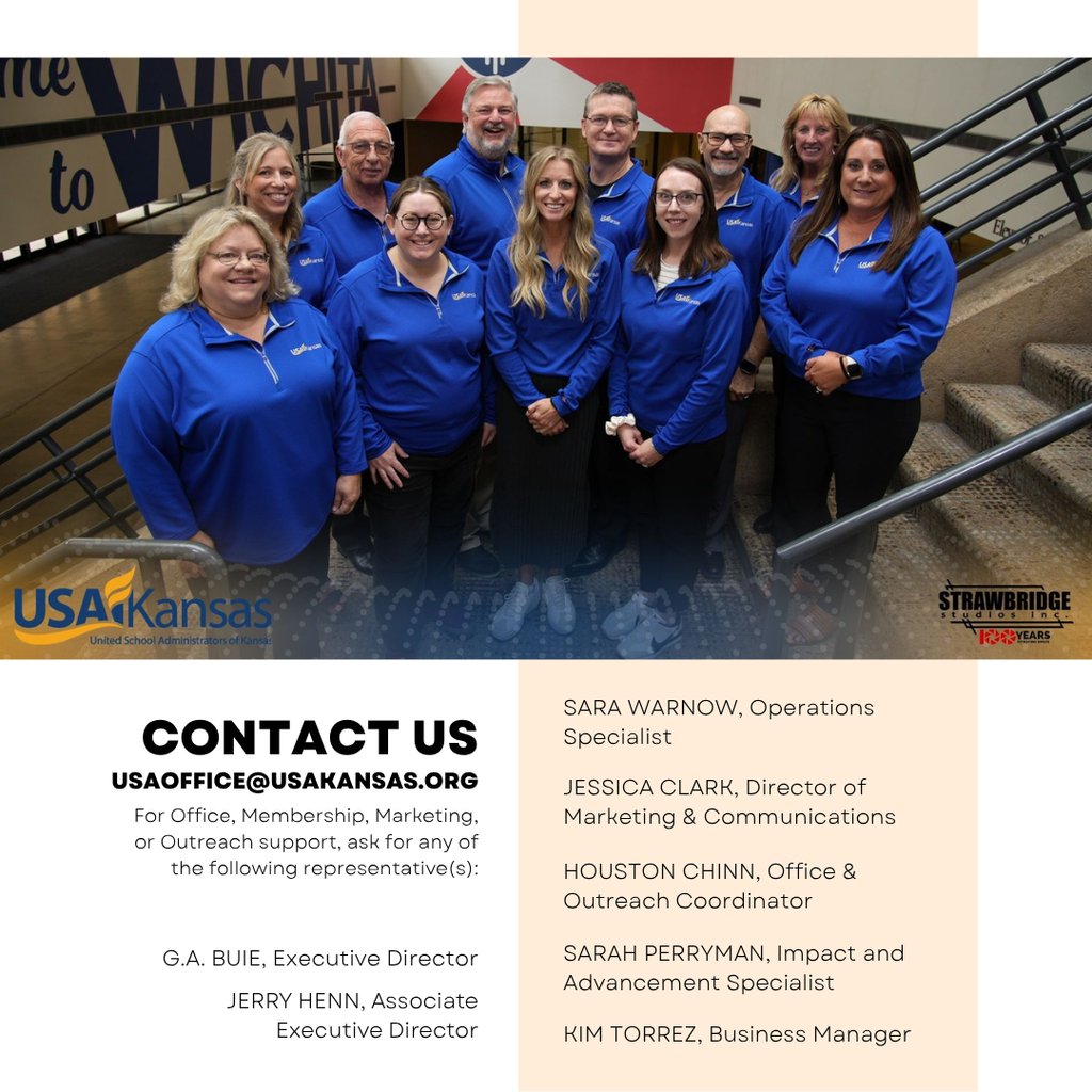 USA-Kansas (@usakansas) on Twitter photo As back to school gets underway, remember USA-Kansas is here to support you! Reach out to our leadership team or office staff for anything you might need as students come back to school. Reach us at usaoffice@usakansas.org. Happy 2025/2026 school year! #edleadershipmatters As back to school gets underway, remember USA-Kansas is here to support you! Reach out to our leadership team or office staff for anything you might need as students come back to school. Reach us at usaoffice@usakansas.org. Happy 2025/2026 school year! #edleadershipmatters
