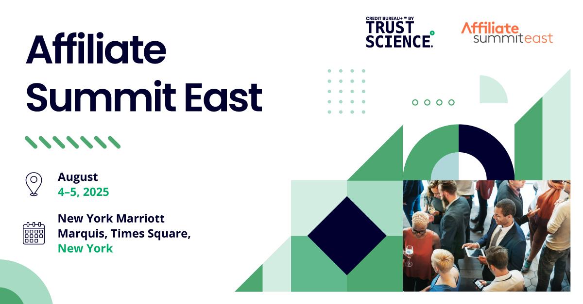 Happening now! We're at Affiliate Summit East in New York. 🗽 Lenders, meet our EVP Growth, Colin Tran, today or tomorrow to learn how Trust Science's Customer Acquisition services can help you drive higher conversions and lower costs.