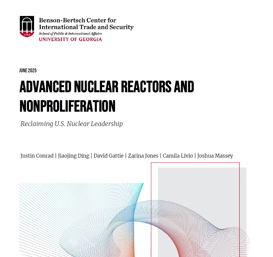 Center for International Trade & Security (CITS) (@ugacits) on Twitter photo 🚨New policy report from <a href="/UGACITS/">Benson-Bertsch Center for Intl Trade & Security</a>!
"Advanced Nuclear Reactors and Nonproliferation: Reclaiming U.S. Nuclear Leadership"
Read it here: spia.uga.edu/wp-content/upl… 🚨New policy report from <a href="/UGACITS/">Benson-Bertsch Center for Intl Trade & Security</a>!
"Advanced Nuclear Reactors and Nonproliferation: Reclaiming U.S. Nuclear Leadership"
Read it here: spia.uga.edu/wp-content/upl…