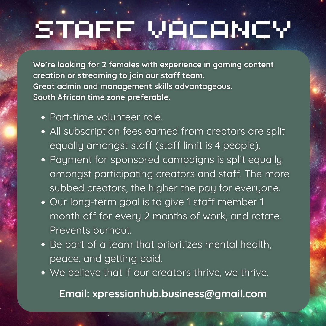 XPression Hub (@xpression_hub) on Twitter photo Email: xpressionhub.business@gmail.com
Website: xpression-hub-shop.fourthwall.com
#streamers #contentcreators #gamers #gaming #cozy #organization #esports #twitch #youtube #xp #minecraft #palia #sims4 #sims #games #videogames #vacancy Email: xpressionhub.business@gmail.com
Website: xpression-hub-shop.fourthwall.com
#streamers #contentcreators #gamers #gaming #cozy #organization #esports #twitch #youtube #xp #minecraft #palia #sims4 #sims #games #videogames #vacancy