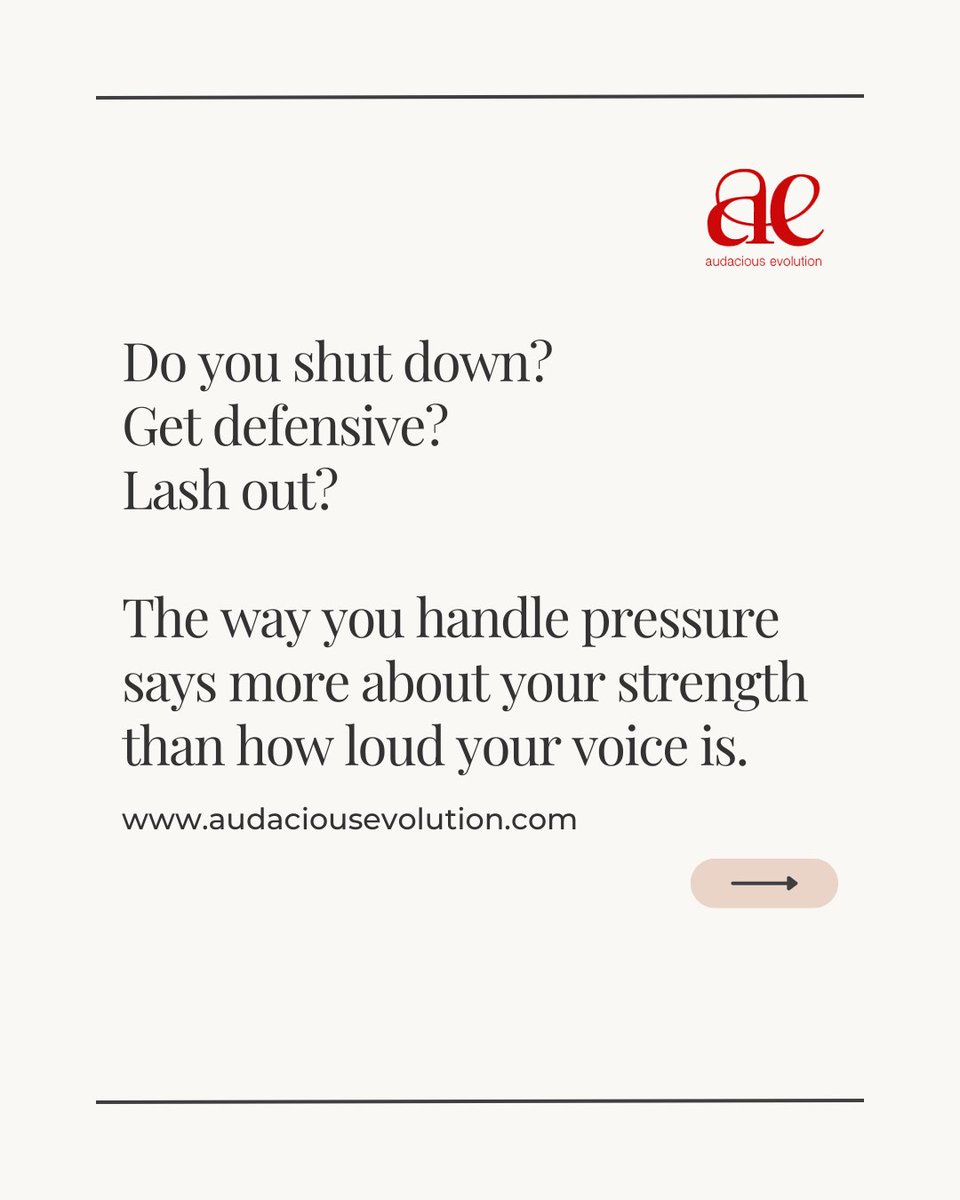 AudaciousTT's tweet image. Pay attention to how you respond when you feel challenged.
Do you shut down? Get defensive? Lash out?
The way you handle pressure says more about your strength than how loud your voice is.
#WorkTip #EmotionalIntelligence #HealthyMasculinity #YoungProfessionals #CareerTips