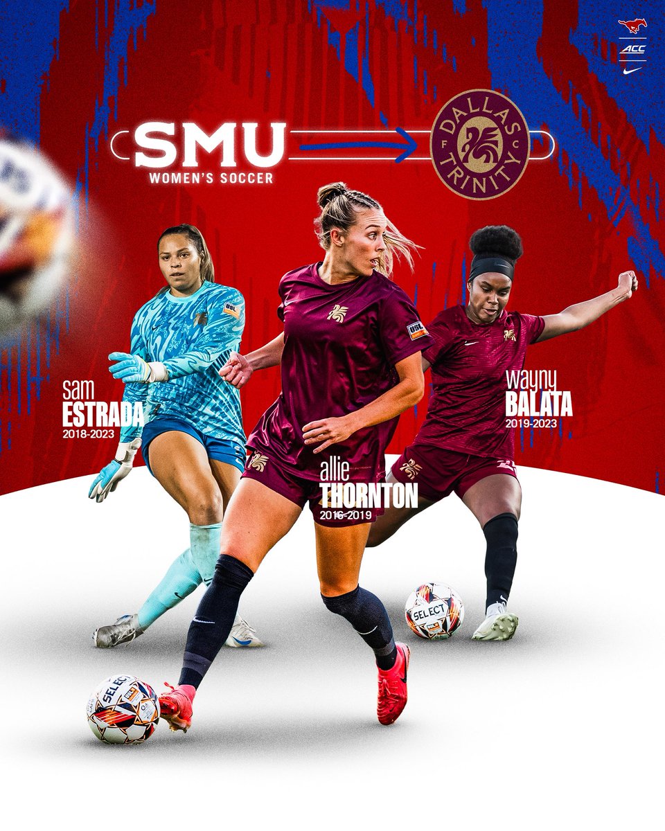SMU Women's Soccer (@smusoccerw) on Twitter photo Our Trinity Trio ✌️
Three former Mustangs are on <a href="/dallastrinityfc/">Dallas Trinity FC</a> 2025-26 roster!!
#GoMustangs Our Trinity Trio ✌️
Three former Mustangs are on <a href="/dallastrinityfc/">Dallas Trinity FC</a> 2025-26 roster!!
#GoMustangs