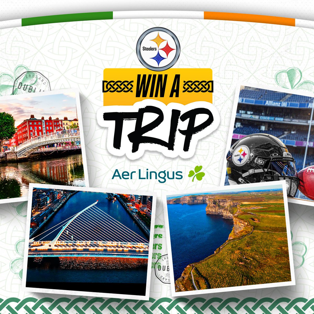 SteelersNationUnite (@steelersunite) on Twitter photo Win a trip to Dublin, including game tickets <a href="/CrokePark/">Croke Park</a> for Steelers vs. Vikings, airfare, and hotel accommodations for two! <a href="/AerLingus/">Aer Lingus</a>
Enter now! ➡️ bit.ly/4m2NVrQ Win a trip to Dublin, including game tickets <a href="/CrokePark/">Croke Park</a> for Steelers vs. Vikings, airfare, and hotel accommodations for two! <a href="/AerLingus/">Aer Lingus</a>
Enter now! ➡️ bit.ly/4m2NVrQ