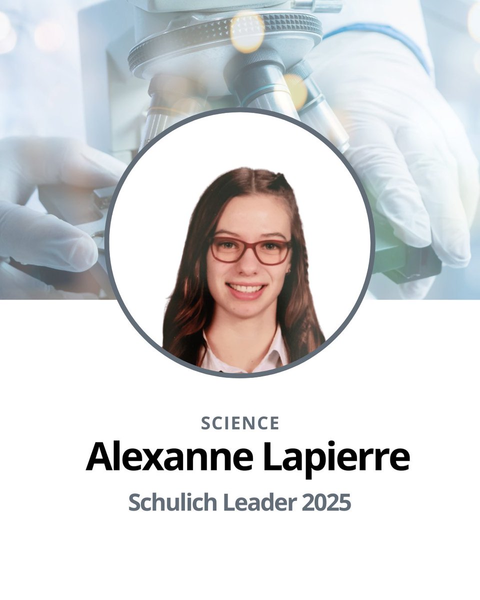 uOttawa Science (@uottawascience) on Twitter photo 🎉 Congrats to Alexanne Lapierre, our 2025 <a href="/SchulichLeaders/">Schulich Leaders</a> winner! She’s starting biology at #uOttawa this fall. Honoured for her excellence, leadership & passion for STEM! 💡✨ #2025SchulichLeaders 🎉 Congrats to Alexanne Lapierre, our 2025 <a href="/SchulichLeaders/">Schulich Leaders</a> winner! She’s starting biology at #uOttawa this fall. Honoured for her excellence, leadership & passion for STEM! 💡✨ #2025SchulichLeaders
