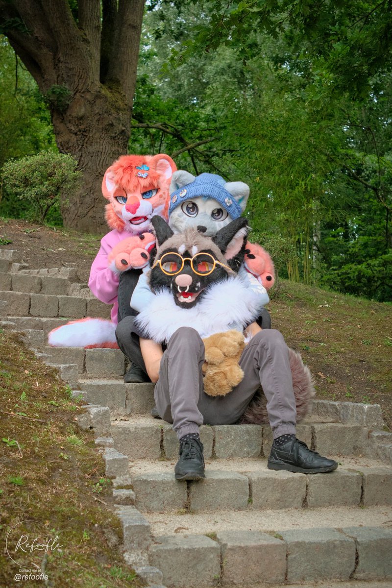 2 silly cats and a fox what could they be up to &gt;:3

📸:  <a href="/Refoofle/">Foofles</a> 

😸🔵: <a href="/gibafur/">Woxy in a boxy 📦😺 - renovating 🏚️➡️🏠</a> 

🦊:  <a href="/LugyTheDragon/">Lugy</a> 

#furry #fursuit #FursuitFridays