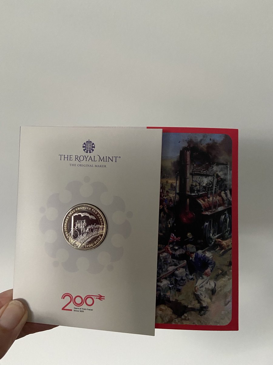 TraceyDagley's tweet image. I’m delighted my package from the #RoyalMint has arrived today on day 1 of the ⁦@greatestgather⁩ &amp;amp; I managed to go collect it from the PO before it closed! ⁦@RoyalMintUK⁩ £2 coin to commemorate 200 years of Train Travel since 1825👌🏻