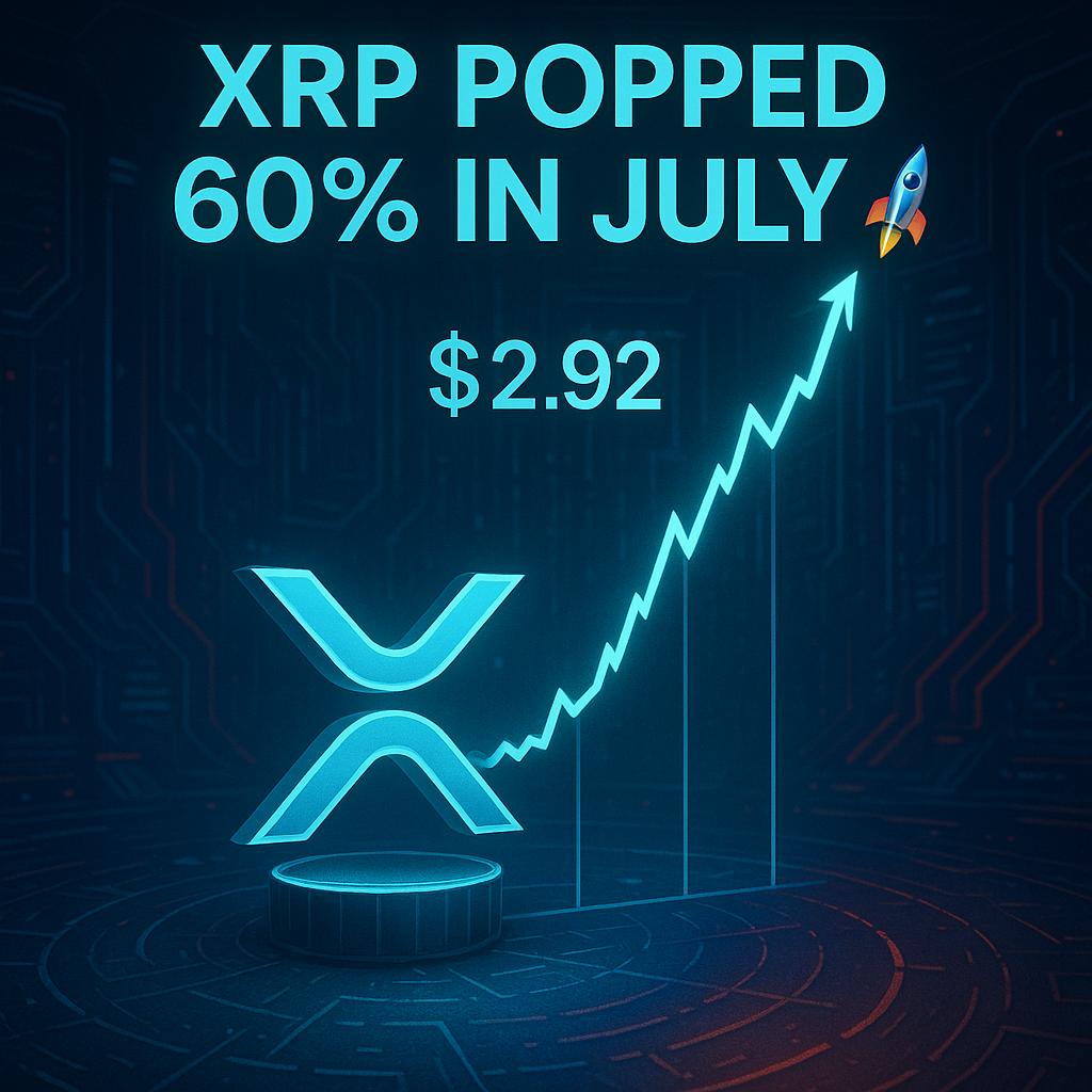 DeFiEmma's tweet photo. XRP POPPED 60% IN JULY 🚀
Retail traders jumped in as XRP shot up to $2.92.
And this happened while Coinbase’s total trading volume dropped 30%. So XRP wasn’t just hot, it was the standout.
#DeFiEmma #DeFi #XRP #CryptoNews #RetailRush #Web3 https://t.co/eAaolN16EC