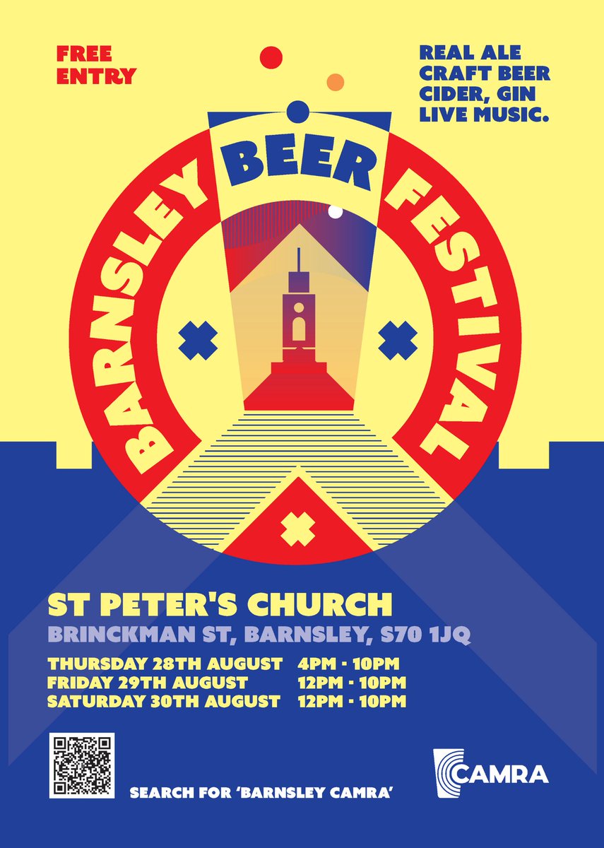 Barnsley Beer Festival
28 - 30 August 2025
barnsley.camra.org.uk/viewnode.php?i…