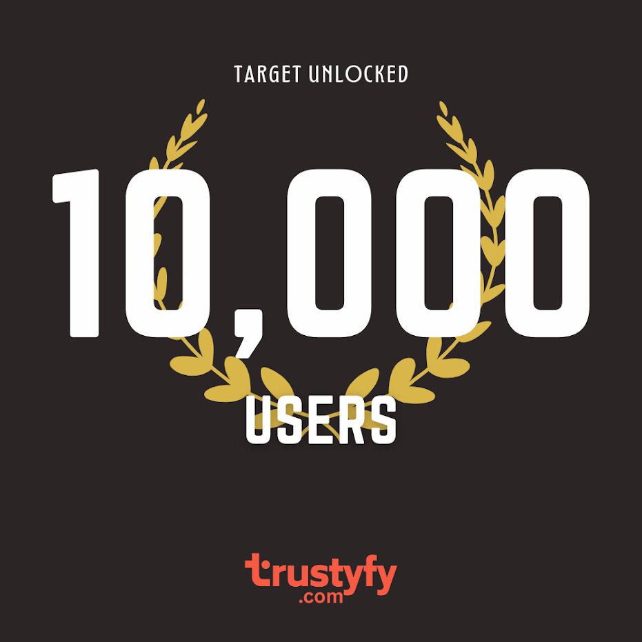 trustyfy's tweet photo. 🎯 Target Unlocked! 10,000 users and counting at Trustyfy! 

Thank YOU for being part of this massive milestone! 

Let's celebrate by introducing financial freedom to more users with Trustyfy! 💪