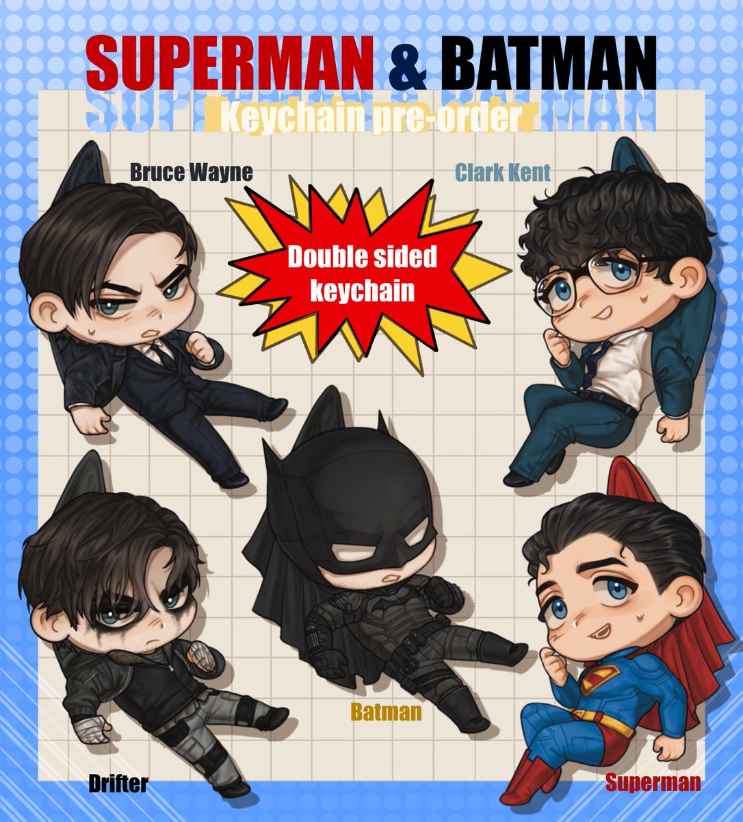 The Superman movie had me on choke hold, so I made this.
Superman &amp; Batman Keychains are now open for Pre-Order! Link in the comment^^

#SuperBat #Superman #Batman