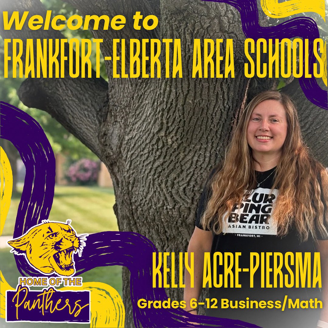 We are excited to introduce Kelly Acre-Piersma, a recent hire, to our Panther Staff!
💜💛💜💛