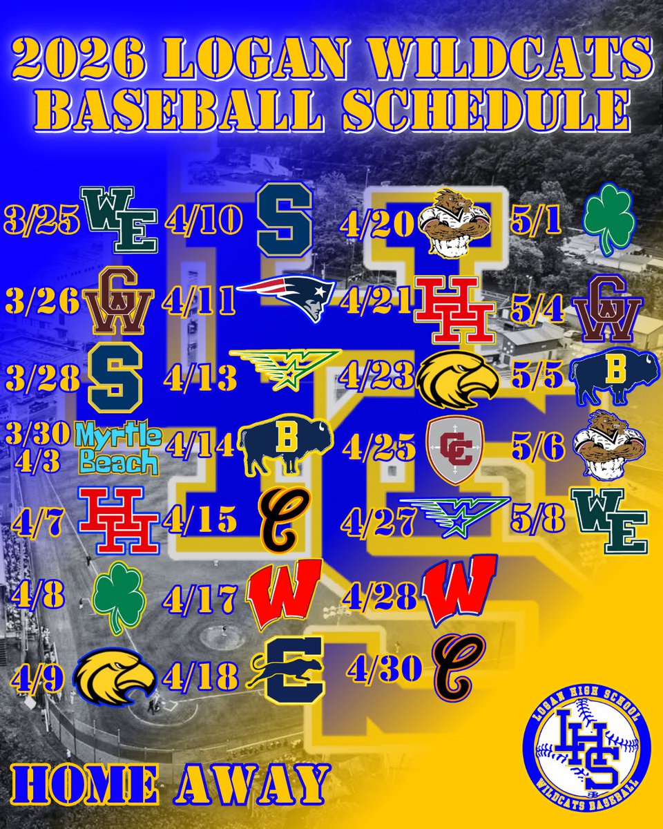 The Logan Wildcats 2026 baseball schedule is out now!!!