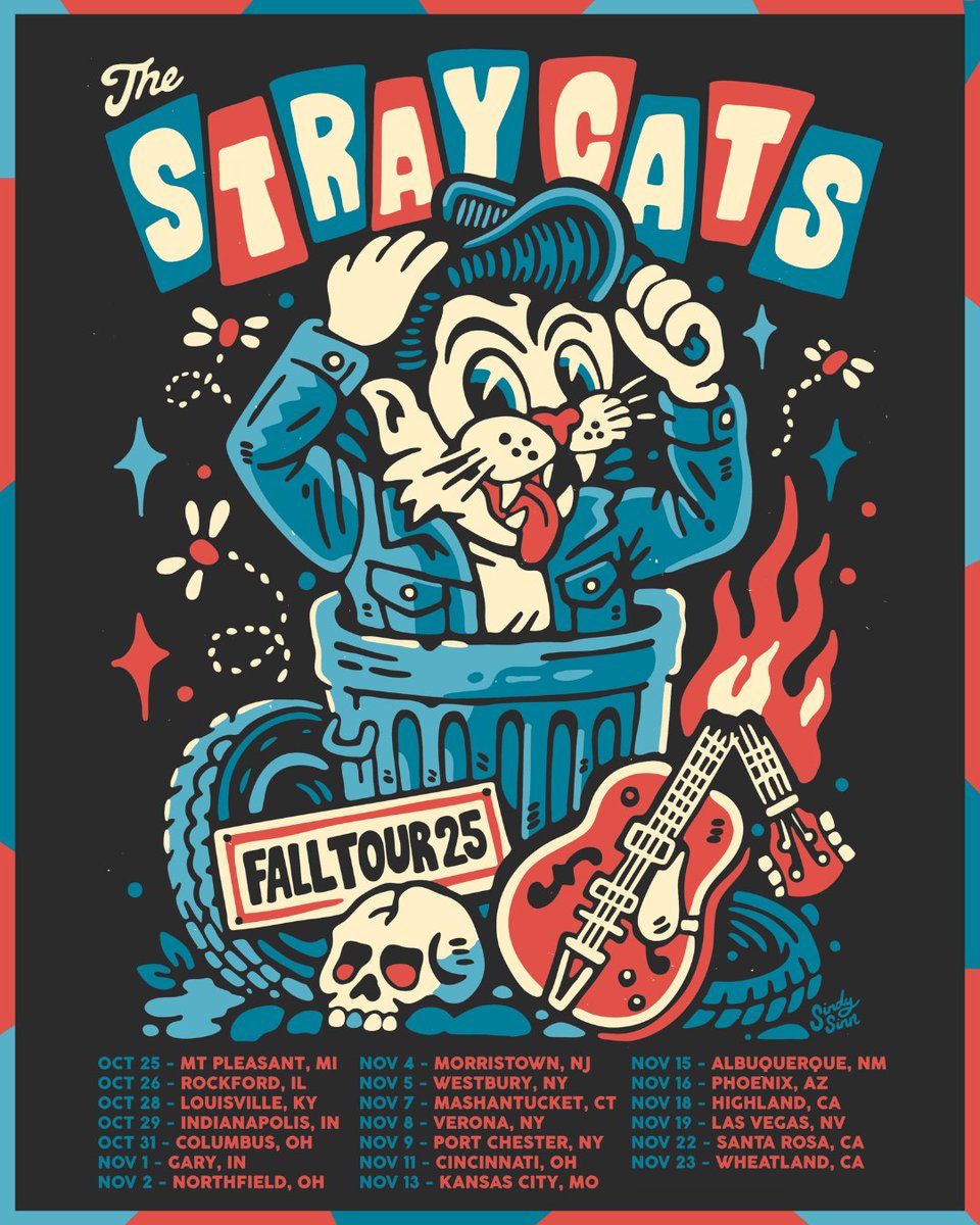 TICKETS ARE ON SALE NOW FOR THE STRAY CATS FALL TOUR 2025! Come watch Brian Setzer, Lee Rocker, and Slim Jim Phantom bring their legendary explosive live show and red-hot rock &amp; roll to audiences nationwide. Tour dates &amp; tickets available at straycats.com