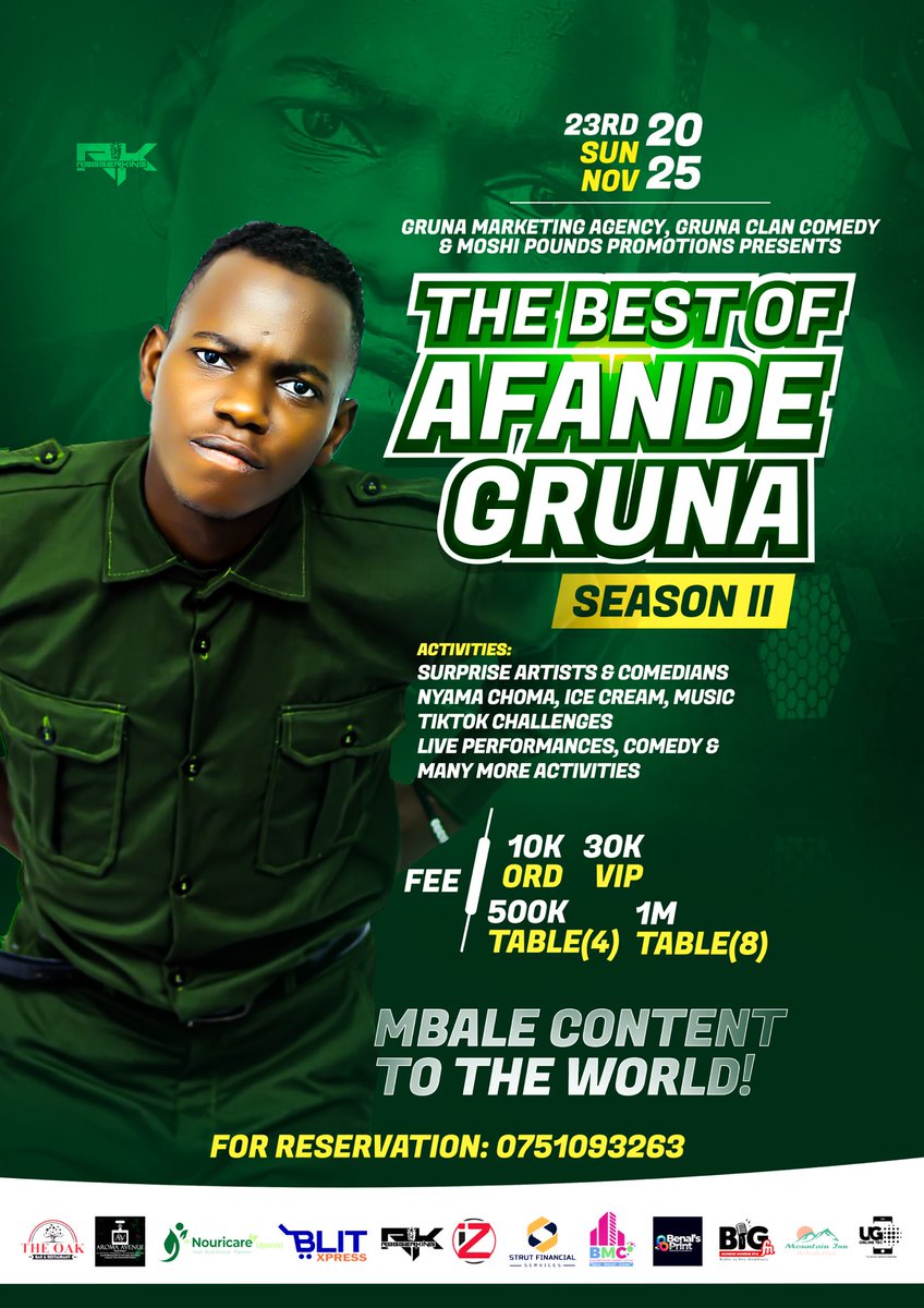 Hello family here we go now November calling the best of Afande Gruna live at oak bar Mbale city 🥰✌️home talent to the world now just be ready for more vibe form home talent and Kampala featuring my mentors inshallah