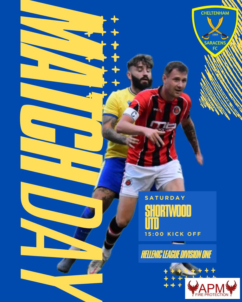 Cheltenham Saracens FC (@saracensfc) on Twitter photo Tomorrow is Match Day 🟡🔵
Our First Team kick of their Hellenic League Division One campaign and the visitors to The APM Fire Protection Stadium are <a href="/ShortwoodUtdFC/">Shortwood Utd FC</a>
🏟️ The APM Fire Protection Stadium
⏰ 15:00 Kick Off
💷 £5 Entry £3 For Members Tomorrow is Match Day 🟡🔵
Our First Team kick of their Hellenic League Division One campaign and the visitors to The APM Fire Protection Stadium are <a href="/ShortwoodUtdFC/">Shortwood Utd FC</a>
🏟️ The APM Fire Protection Stadium
⏰ 15:00 Kick Off
💷 £5 Entry £3 For Members