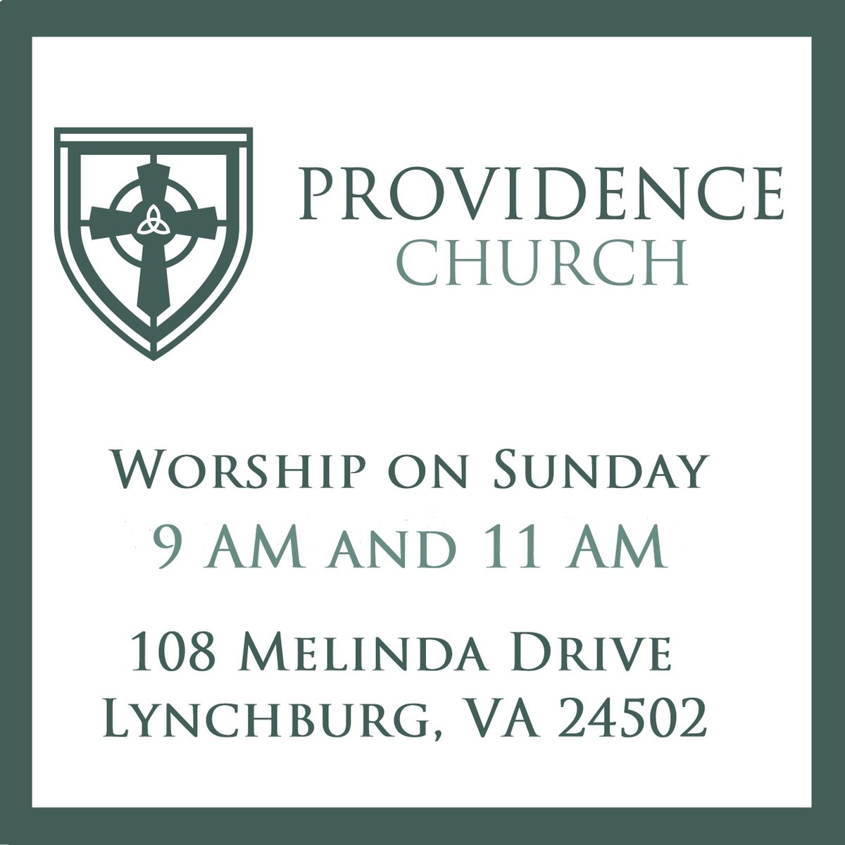 Join us this week at Providence Church as we worship our Lord together!